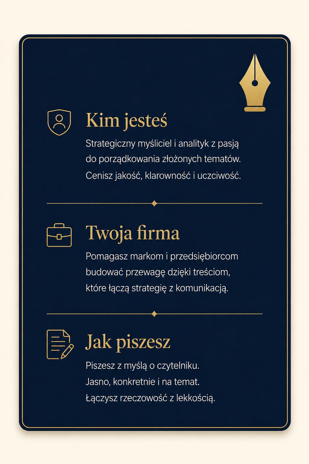 Profil, z którego AI poznaje Ciebie i Twoją firmę