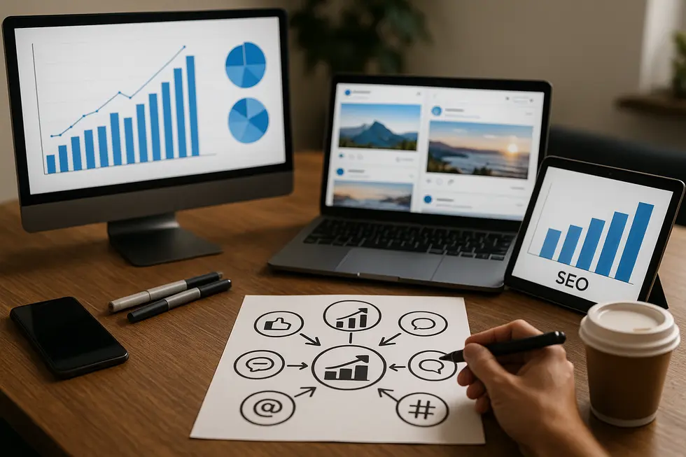 Strategiczne połączenie mediów społecznościowych i SEO dla efektywnej promocji.