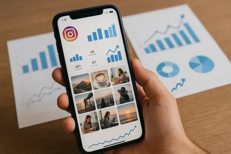 Okładka artykułu przedstawiająca analizę treści na Instagramie.