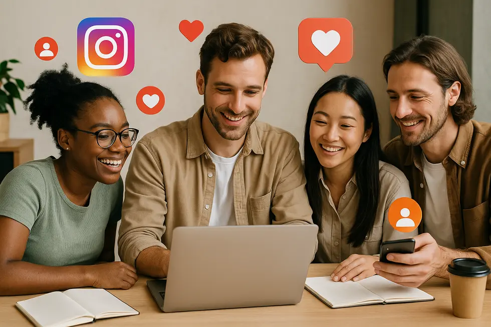Przykład profesjonalnego profilu biznesowego na Instagramie dla freelancerów.