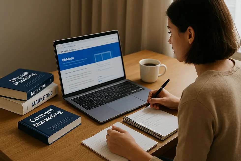 Osoba ucząca się o certyfikacie Meta Blueprint.