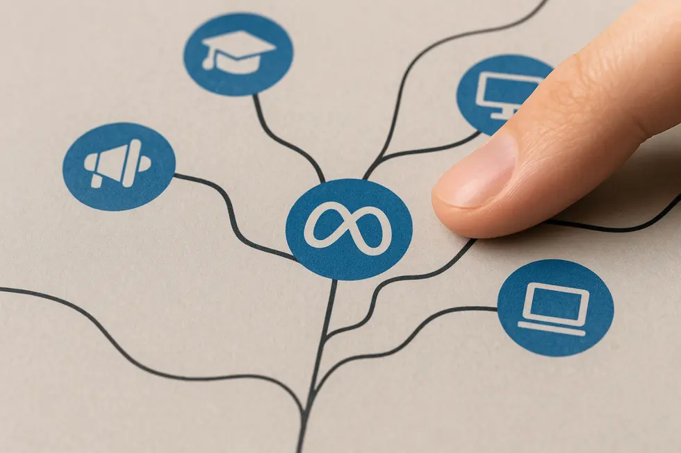 Osoba ucząca się o certyfikacie Meta Blueprint.