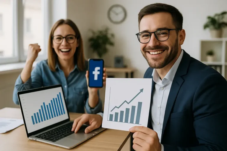 Grafika pokazująca zwiększenie sprzedaży dzięki dayparting w Facebook Ads.