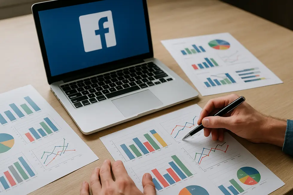 Analiza kosztów kliknięcia w kampaniach Facebook Ads.