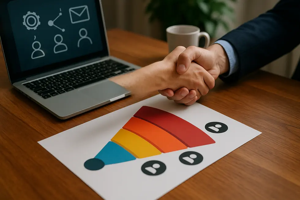 A cover image depicting the distinctions in sales funnels for digital products and services, highlighting automation and personalization aspects.