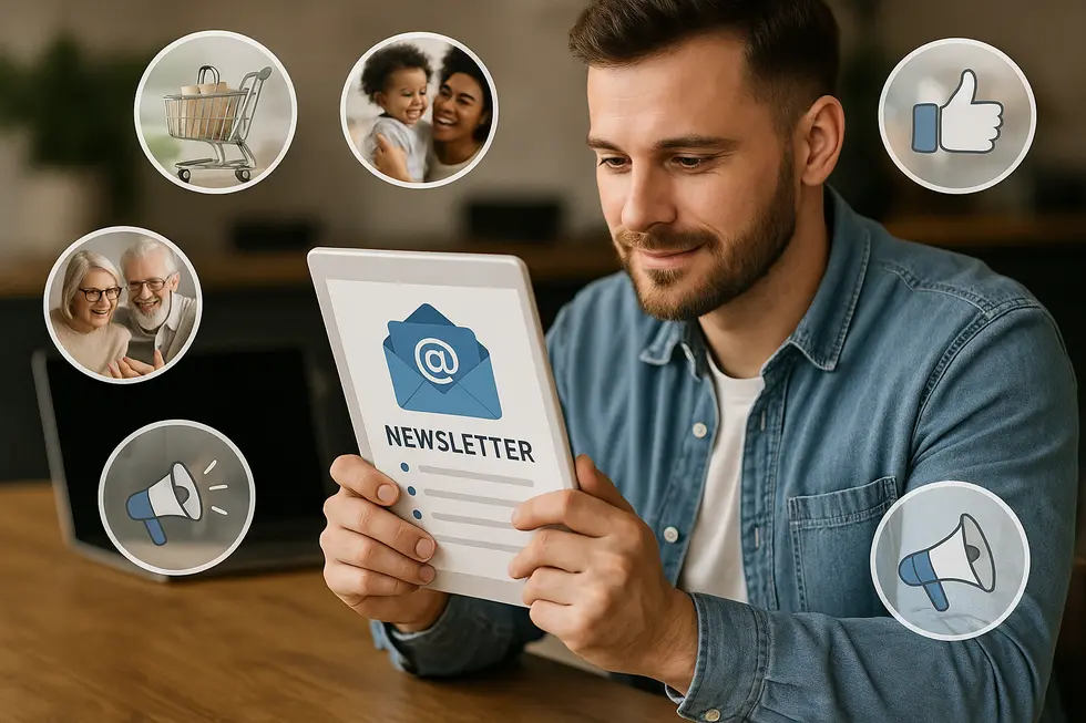 Dynamiczny obrazek związany z newsletterem i email marketingiem.